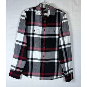 Express womens flannel boyfriend shirt multi color  button down plaid shirt S